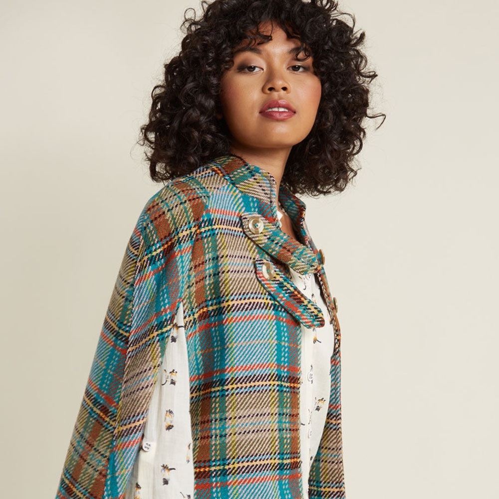 Pardon My French Quarter Cape in Plaid